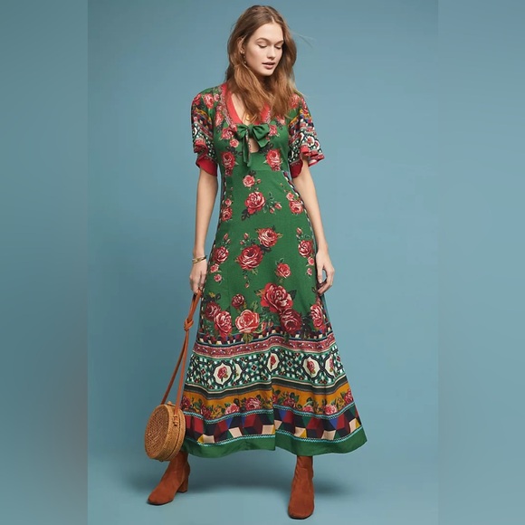 FARM Rio Dresses & Skirts - Farm Rio Anthropologie size XSP - Bolero Maxi Dress Rose Print MSRP $298